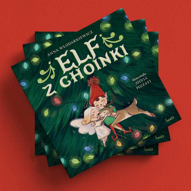 Elf z Choinki - delightful polish children's book christmass story with stunning illustrations by Silvia Pizzati who brought written characters to life. Author Anna Włodarkiewicz, the acclaimed author of Tola na biwaku. Publisher - Wydawnictwo Świetlik