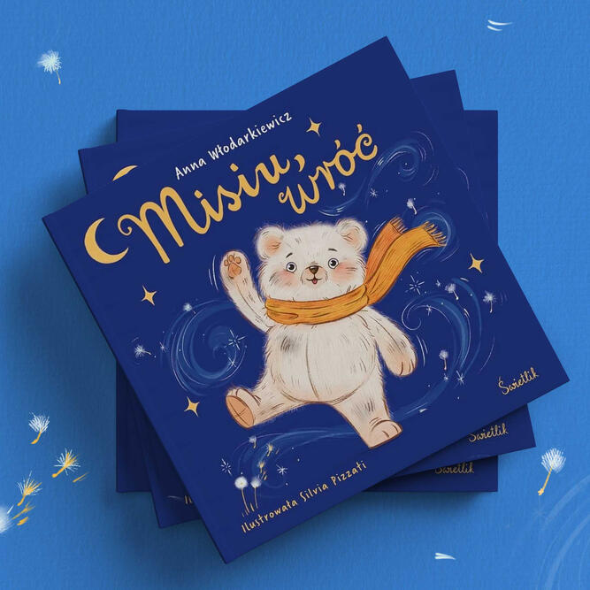 Misiu, wróć - is a polish picture book illustrated by polish italian illustrator Silvia Pizzati . Author Anna Włodarkiewicz, the acclaimed author of Wakacyjna misja and Elf z choinki. Published by Wydawnictwo Świetlik